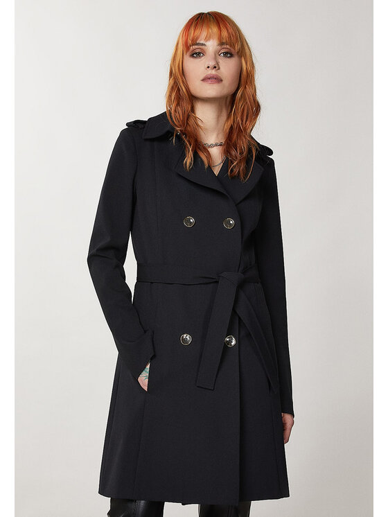 Patrizia Pepe Patrizia Pepe Μπουφάν αδιάβροχο CO0188 Μαύρο Regular Fit