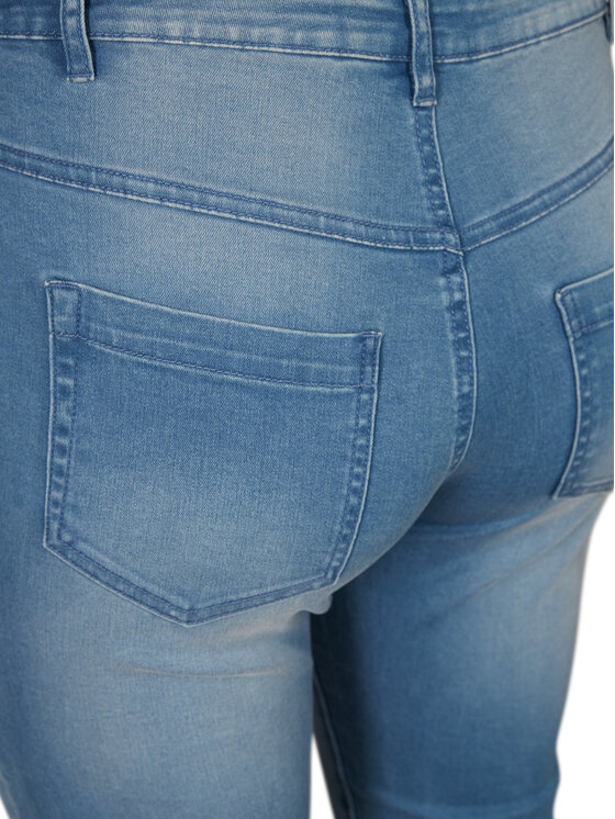 Zizzi Zizzi Παντελόνι Capri O10305H Μπλε Slim Fit