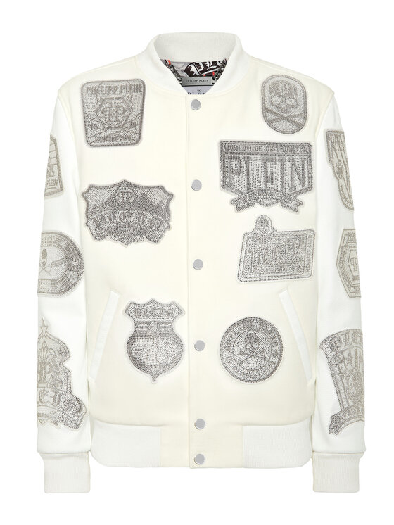 PHILIPP PLEIN PHILIPP PLEIN Kurtka bomber 22367 Biały Regular Fit
