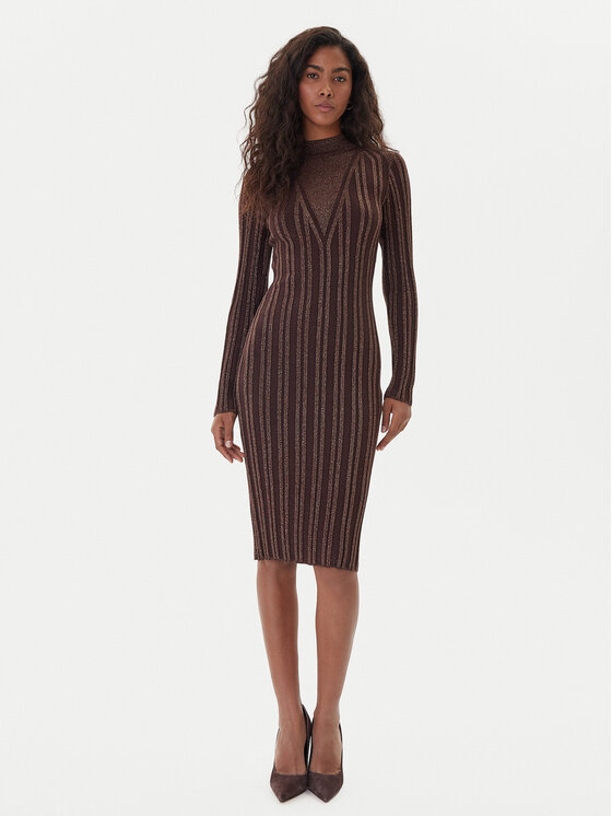 Fracomina Fracomina Strickkleid FJ25WD5006K463Q7 Braun Slim Fit