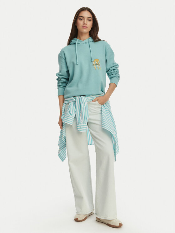 Billabong Billabong Majica dugih rukava Ready And Set EBJSF00184 Tirkizna Loose Fit