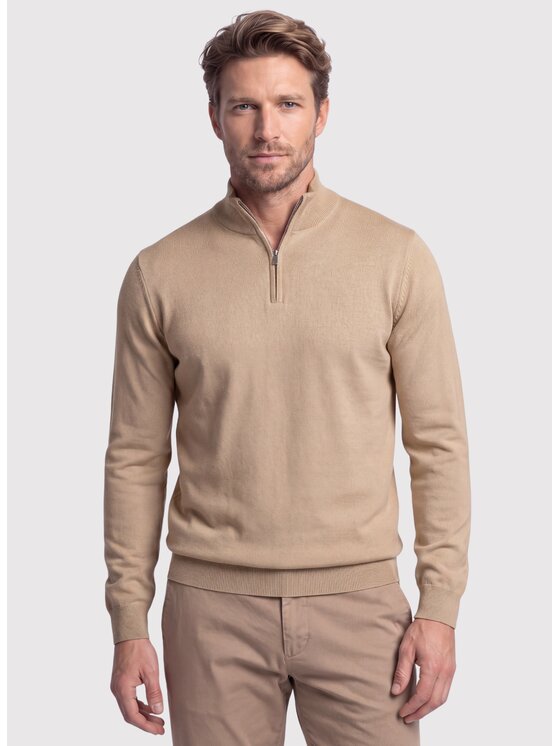 Pako Lorente Pako Lorente Sweter P26WF-2X-027 Beżowy Straight Fit