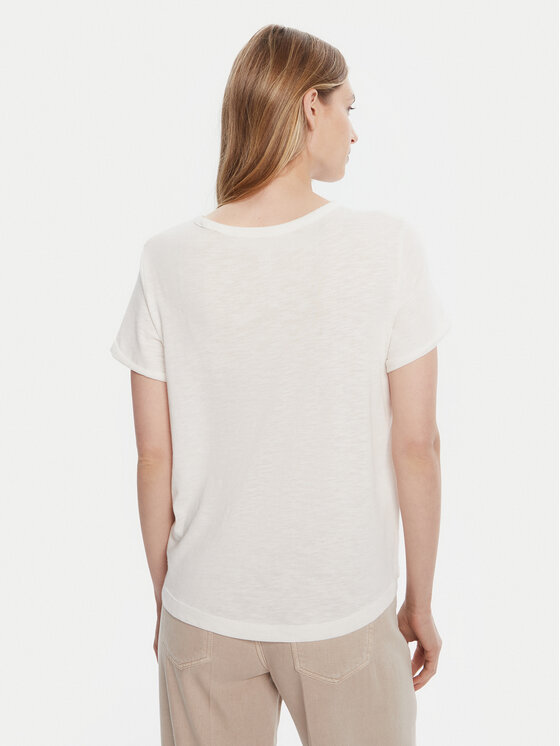 Roxy Roxy T-Shirt ERJZT05731-WBK0 Biały Regular Fit