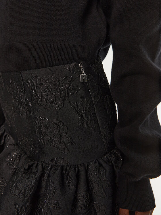 ROTATE ROTATE Spódnica mini 113602100 Czarny Slim Fit