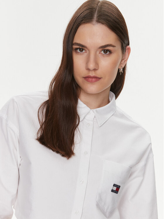 Tommy Jeans Tommy Jeans Košulja Badge DW0DW17345 Bijela Relaxed Fit