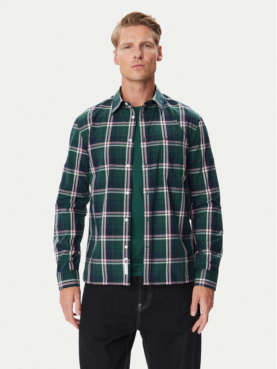 Tommy Jeans Tommy Jeans Koszula DM0DM23527 Zielony ciemny Regular Fit