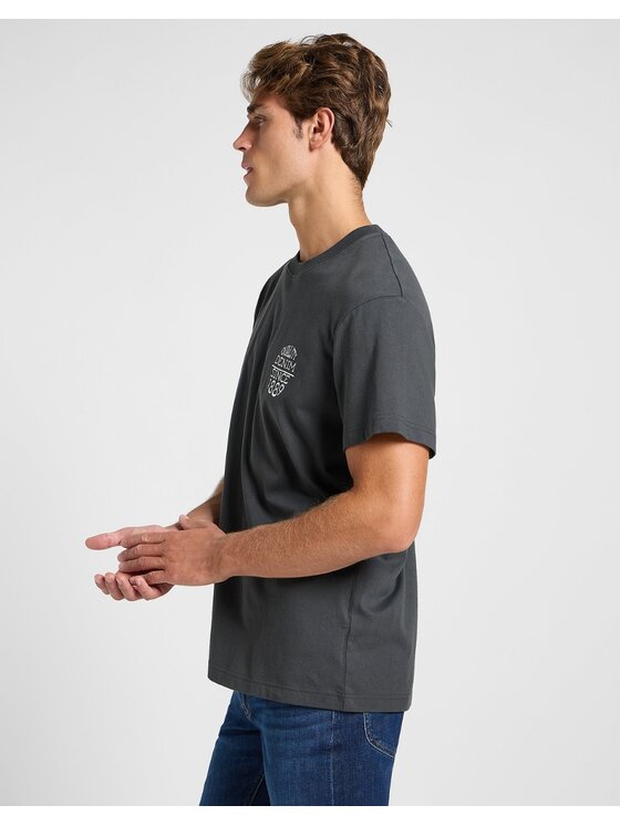 Lee Lee T-Shirt Relaxed Tee Czarny Relaxed Fit