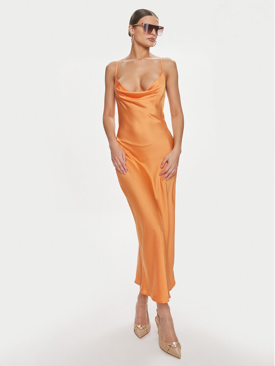 Guess Guess Koktejlové šaty W3GK85 WD8G2 Oranžová Slim Fit