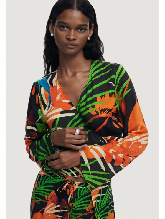 Desigual Desigual T-Shirt SWIM_BAHAMAS BLUS Μαύρο Casual Fit