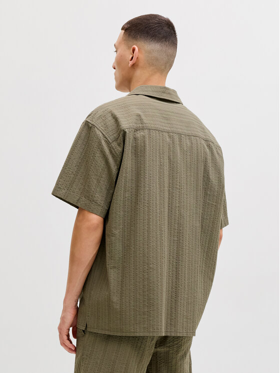 Jack & Jones Jack & Jones Komplet koszula i szorty materiałowe Tyson 12297649 Zielony Relaxed Fit