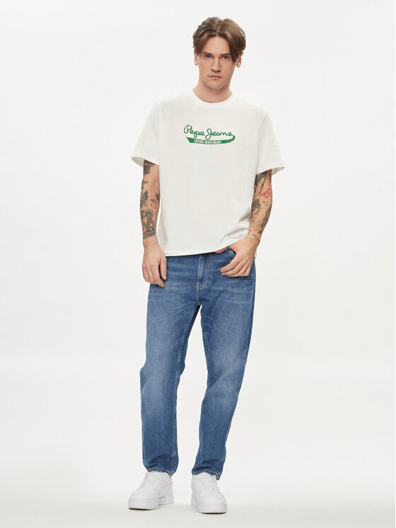 Pepe Jeans Pepe Jeans T-krekls Claude PM509390 Écru Regular Fit