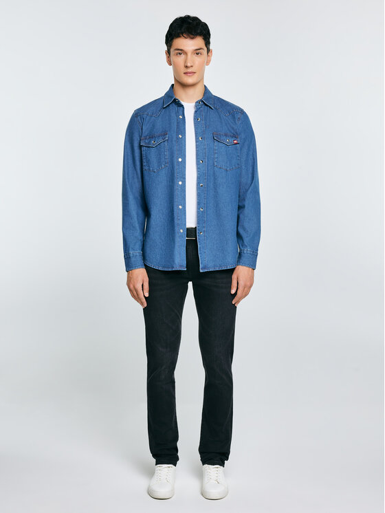 BIG STAR BIG STAR Koszula jeansowa WESTERN SHIRT Niebieski Basic Fit