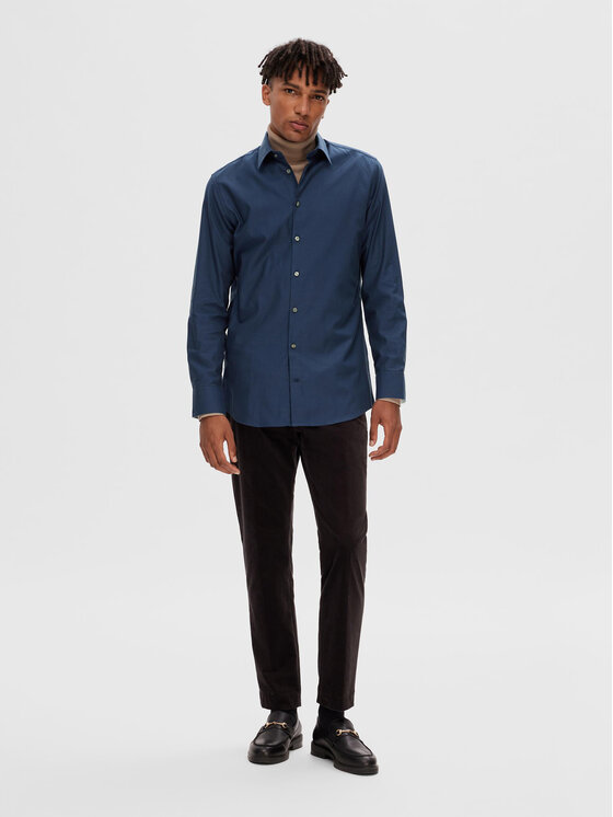 Selected Homme Selected Homme Hemd 16090212 Dunkelblau Slim Fit