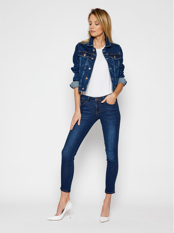 Guess Dzinsova Bunda Delya W1rn01 D4663 Tmavomodra Regular Fit Modivo Sk