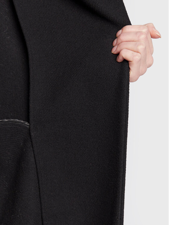 Sisley Sisley Płaszcz przejściowy 2RKJLN01P Czarny Regular Fit
