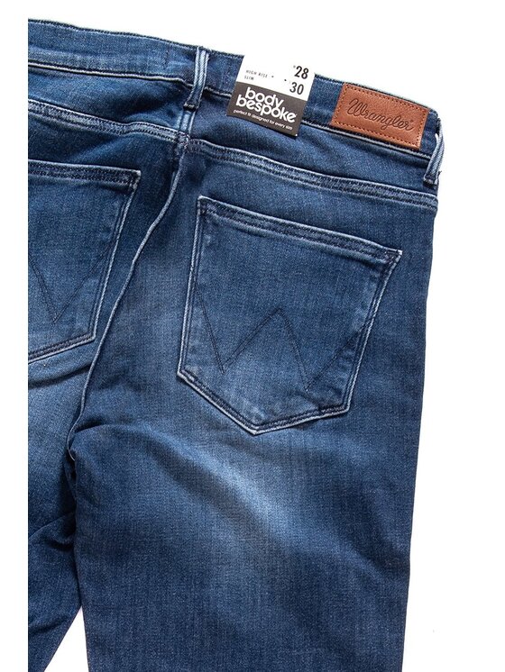 Wrangler Wrangler Jeansy HIGH RISE SLIM Niebieski Slim Fit