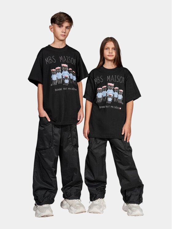 MADE BY SOCIETY MADE BY SOCIETY T-Shirt Minuit - T38008 Czarny Basic Fit