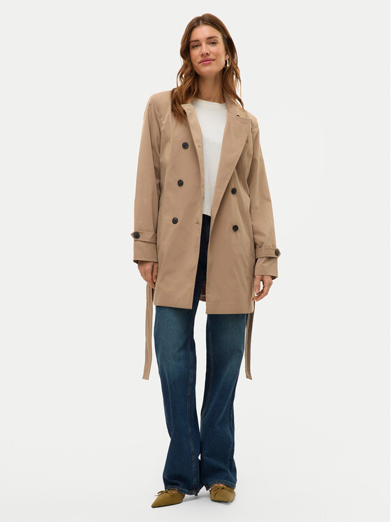 Vero Moda Vero Moda Trencz Chelsea 10329343 Beżowy Regular Fit