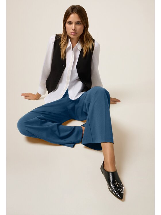 Oltre Oltre Spodnie materiałowe P274J002362N004 Turkusowy Baggy Fit