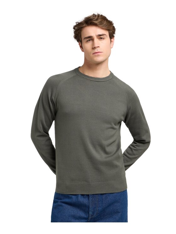 Lee Lee Sweter 112370537 Zielony Regular Fit