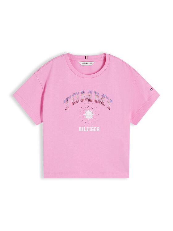 Tommy Hilfiger Tommy Hilfiger Marškinėliai Sun Rhinestone KG0KG09458 Rožinė Regular Fit