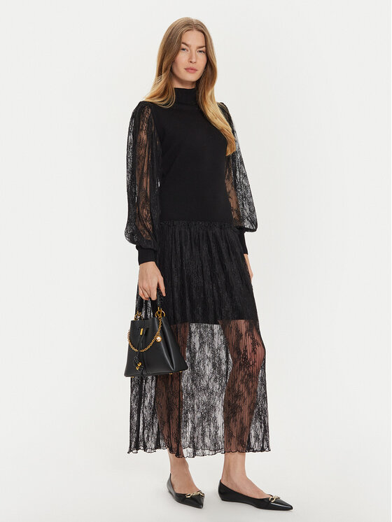 TWINSET TWINSET Trikotažinė suknelė 242TT3161 Juoda Regular Fit