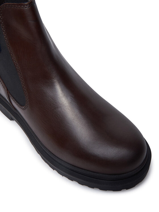 Tommy Jeans Tommy Jeans Kotníková obuv s elastickým prvkem Tjm Leather Chelsea Boot EM0EM01448 Hnědá