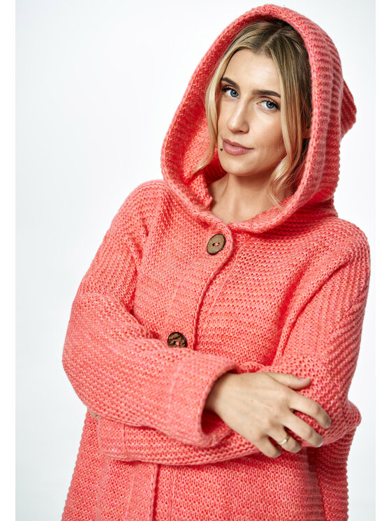 FIGL FIGL Sweter M884 Koralowy Oversize