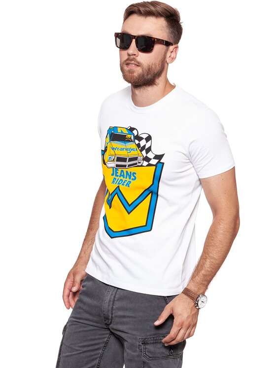 Wrangler Wrangler T-Shirt B&Y CREW TEE Kolorowy Regular Fit