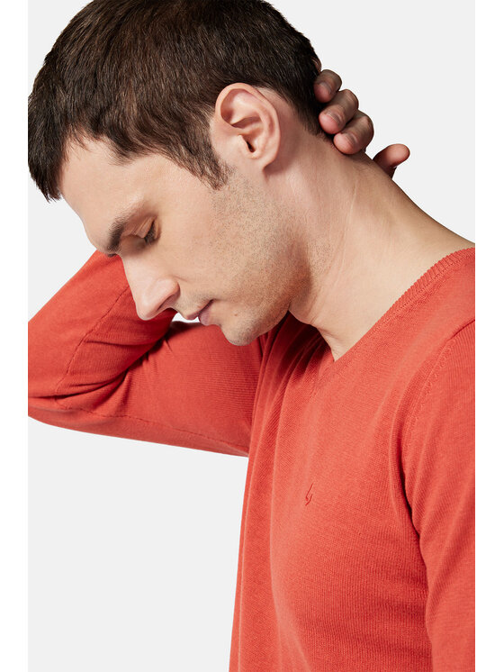Lancerto Lancerto Sweter Anthony SW073223000053 Pomarańczowy Regular Fit