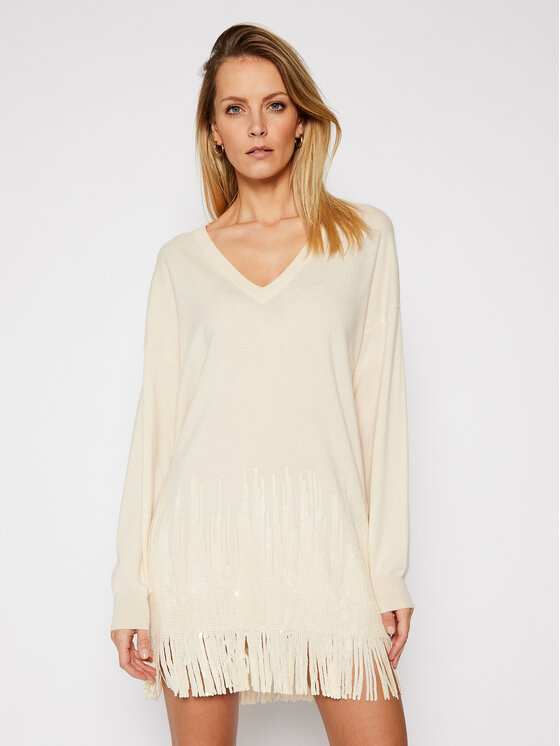 PINKO Pinko Strickkleid Tennis 21 BLK01 1G15SM Y6TR Beige Regular Fit