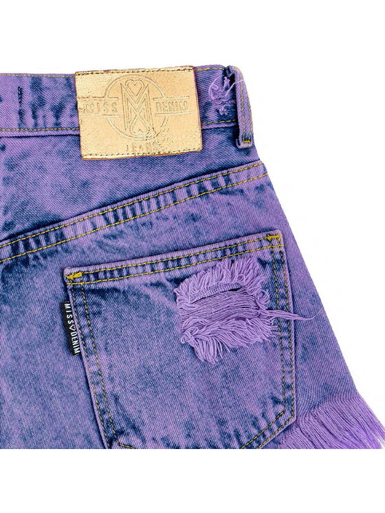 MissDenim MissDenim Szorty jeansowe High Waist Fioletowy Regular Fit