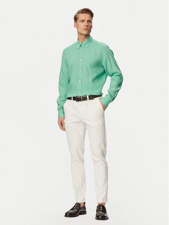 BOSS BOSS Marškiniai H-Liam 50556077 Šviesiai žalia Regular Fit