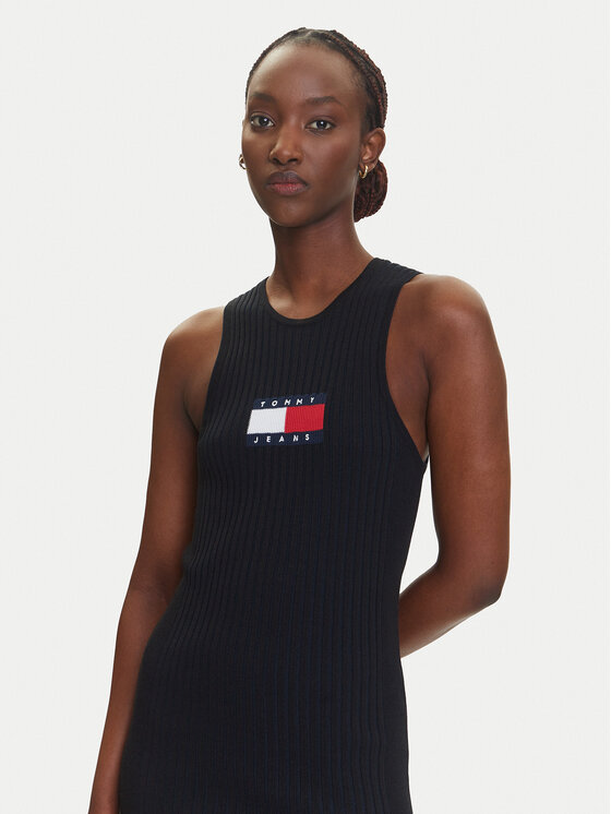 Tommy Jeans Tommy Jeans Трикотажна сукня DW0DW20877 Чорний Slim Fit