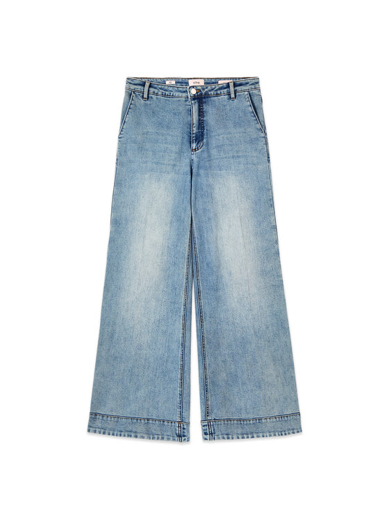 Oltre Oltre Jeansy P409R009275N024 Turkusowy Flare Fit