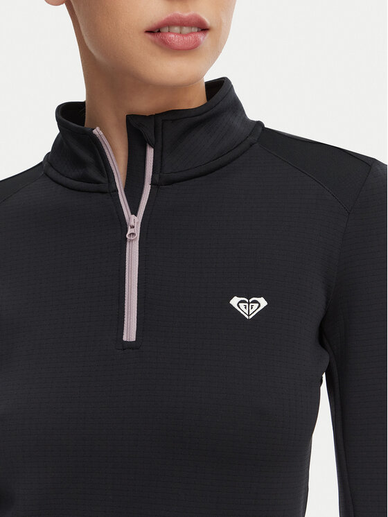 Roxy Roxy Koszulka techniczna Waves Of Warmth Tech Top ERJFT05033 Czarny Regular Fit