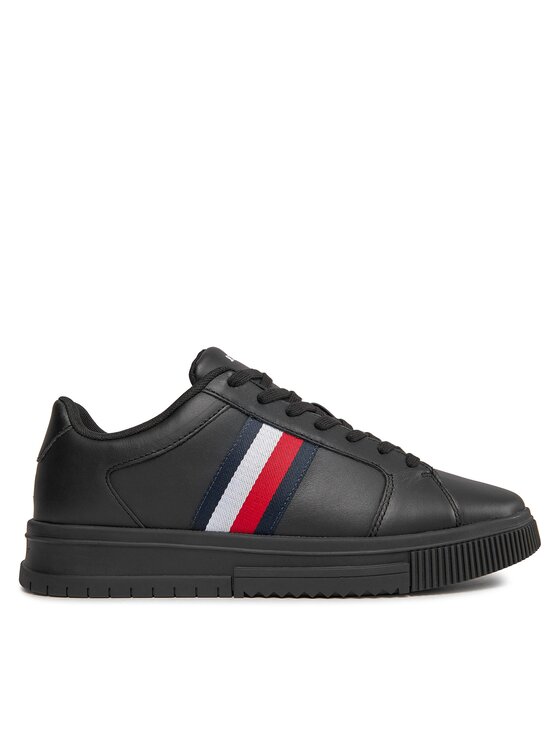 Sneakers Tommy Hilfiger Supercup Lth Stripes Ess FM0FM04895 Negru