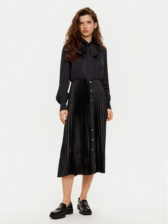 KARL LAGERFELD KARL LAGERFELD Φόρεμα πουκάμισο A1W13020 Μαύρο Regular Fit