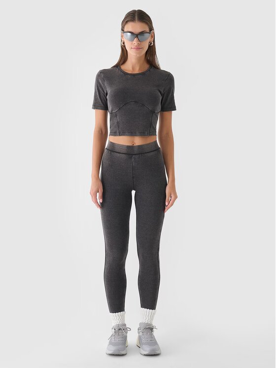 4F 4F Τοπ 4FRAW24TTSHF2581-20S Μαύρο Slim Fit