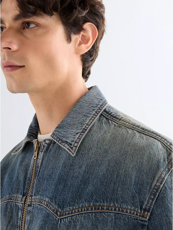 Wrangler Wrangler Kurtka jeansowa RAILRIDER JACKET Szary Regular Fit