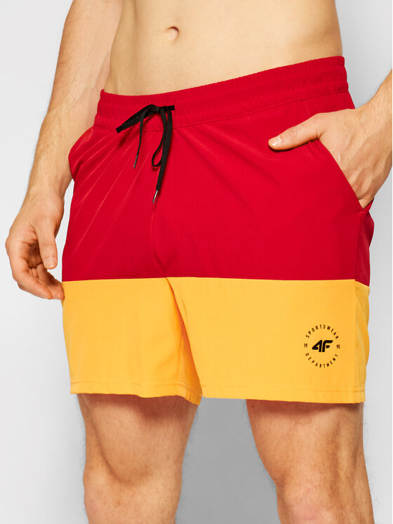 4F 4F Szorty kąpielowe H4L21-SKMT002 Czerwony Regular Fit