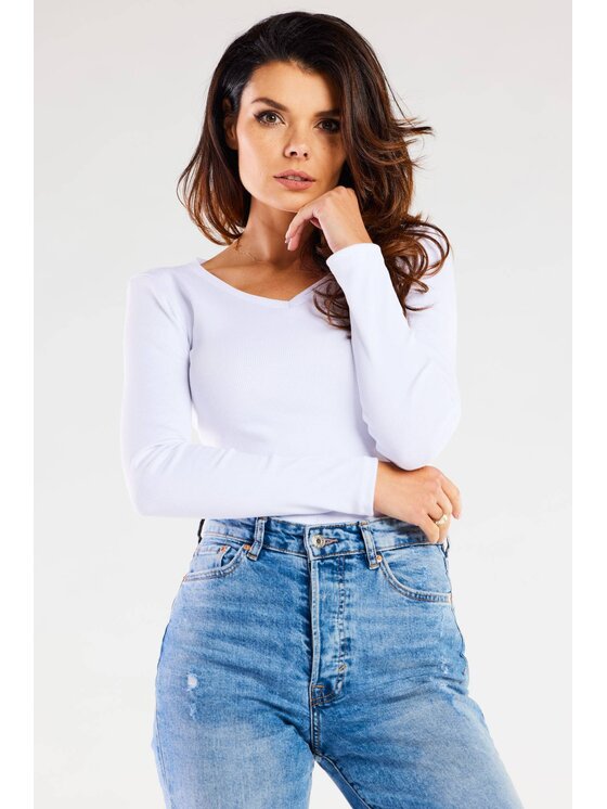 Infinite You Infinite You Bluzka M286 Biały Basic Fit