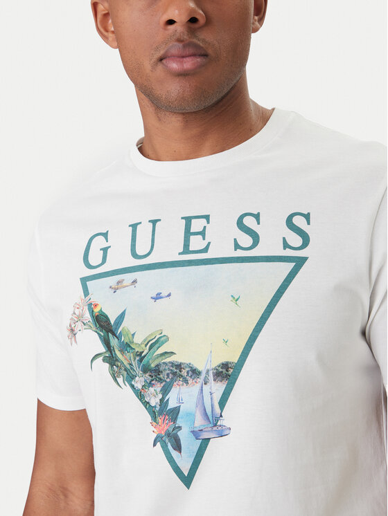 Guess Guess Tričko M6GI49 K3584 Biela Reglan Fit