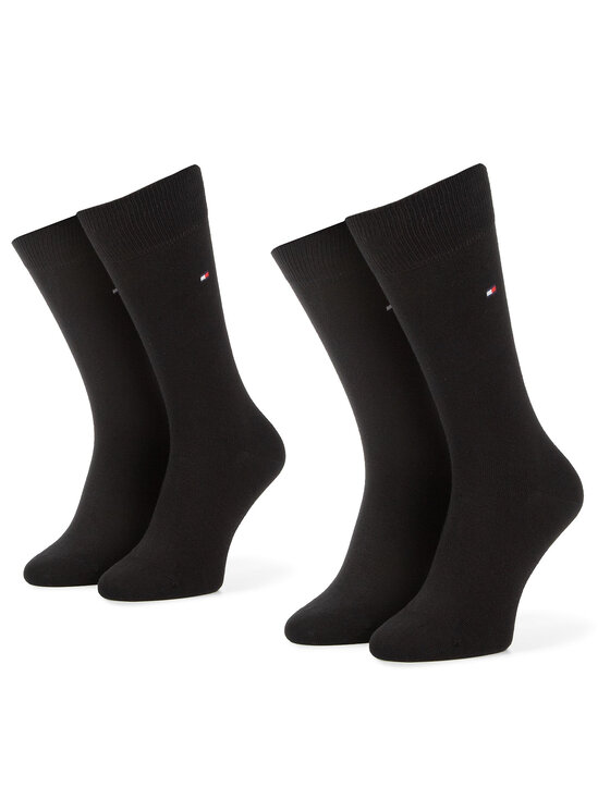 Tommy Hilfiger Tommy Hilfiger Dlouhé ponožky 371111 Černá