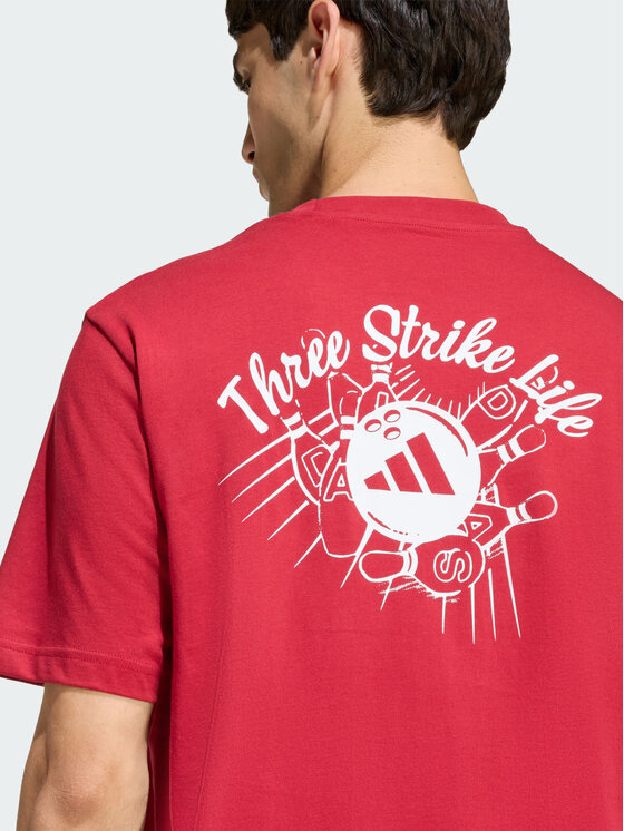 adidas adidas T-Shirt NOVELTY BOWL GRAPHIC Czerwony ciemny Regular Fit