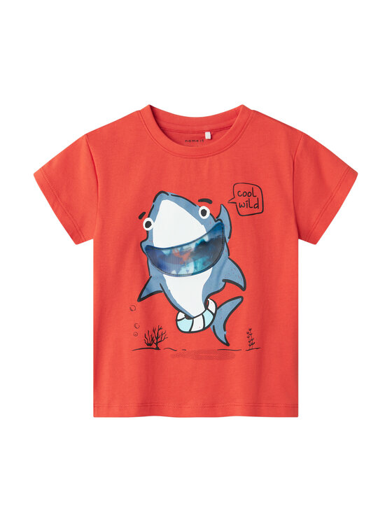 NAME IT NAME IT T-Shirt Fish 13241295 Červená Regular Fit