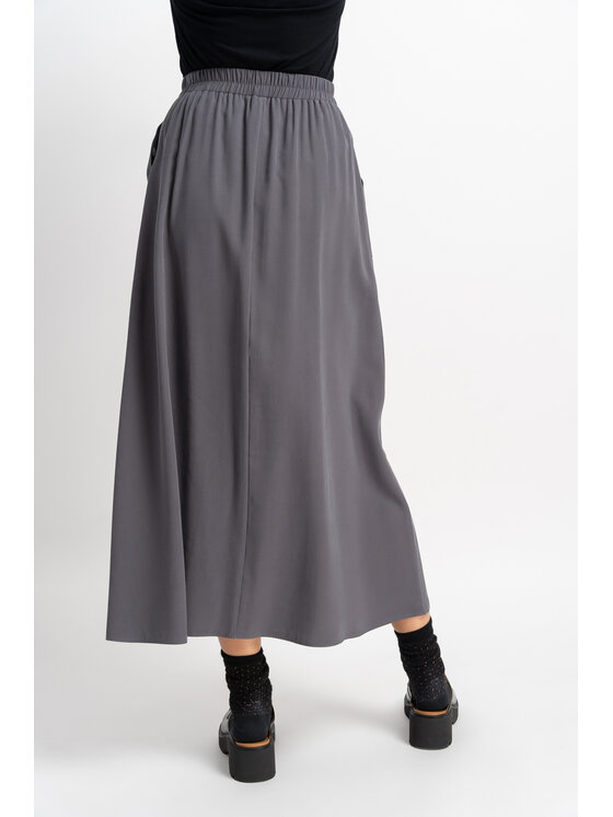 CLICK CLICK Maxi sukně 50-701 Šedá Classic Fit