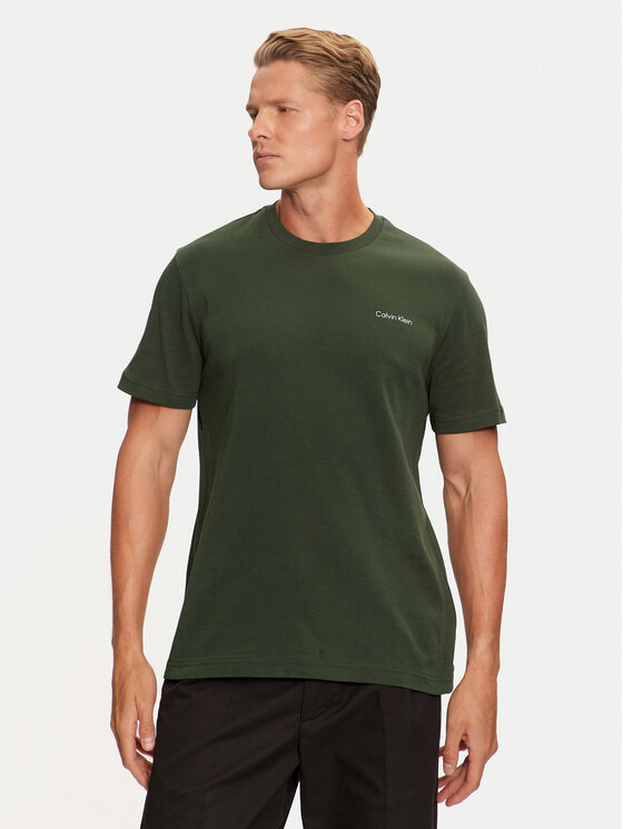 Calvin Klein T-shirt Micro Logo Interlock K10K109894 Vert Regular Fit