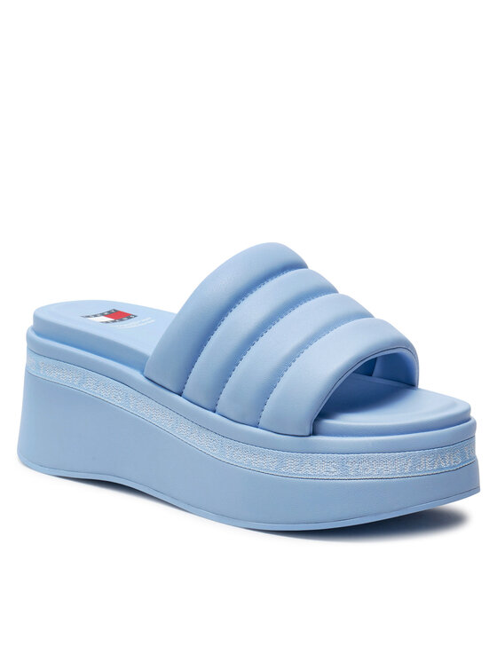 Tommy Jeans Tommy Jeans Şlapi Tjw Wedge Sandal EN0EN02455 Albastru celest
