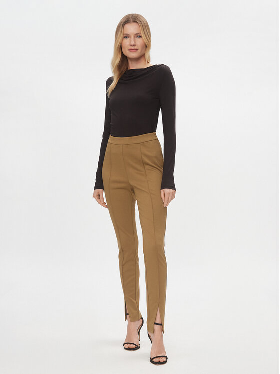 Vila Vila Riidest püksid Liva 14091907 Pruun Regular Fit
